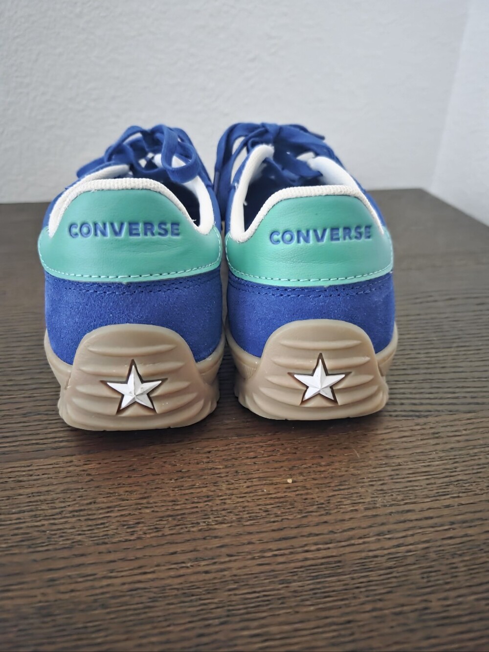 Converse Women Low-Top Sneakers in Blue & Teal with Gum Soles